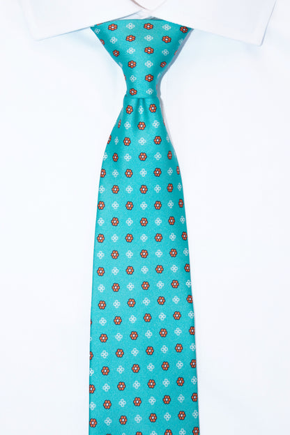 Teal Floral Tie