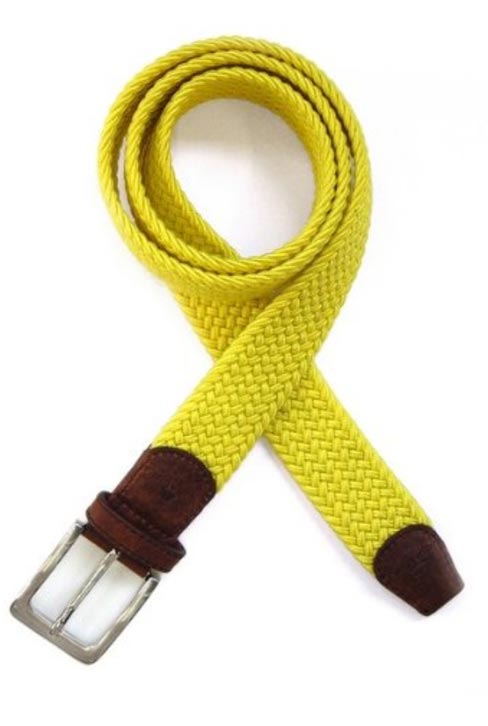 Yellow Woven Belt - Made in Italy