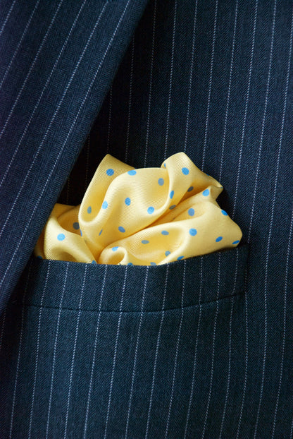 Yellow with Blue Dots