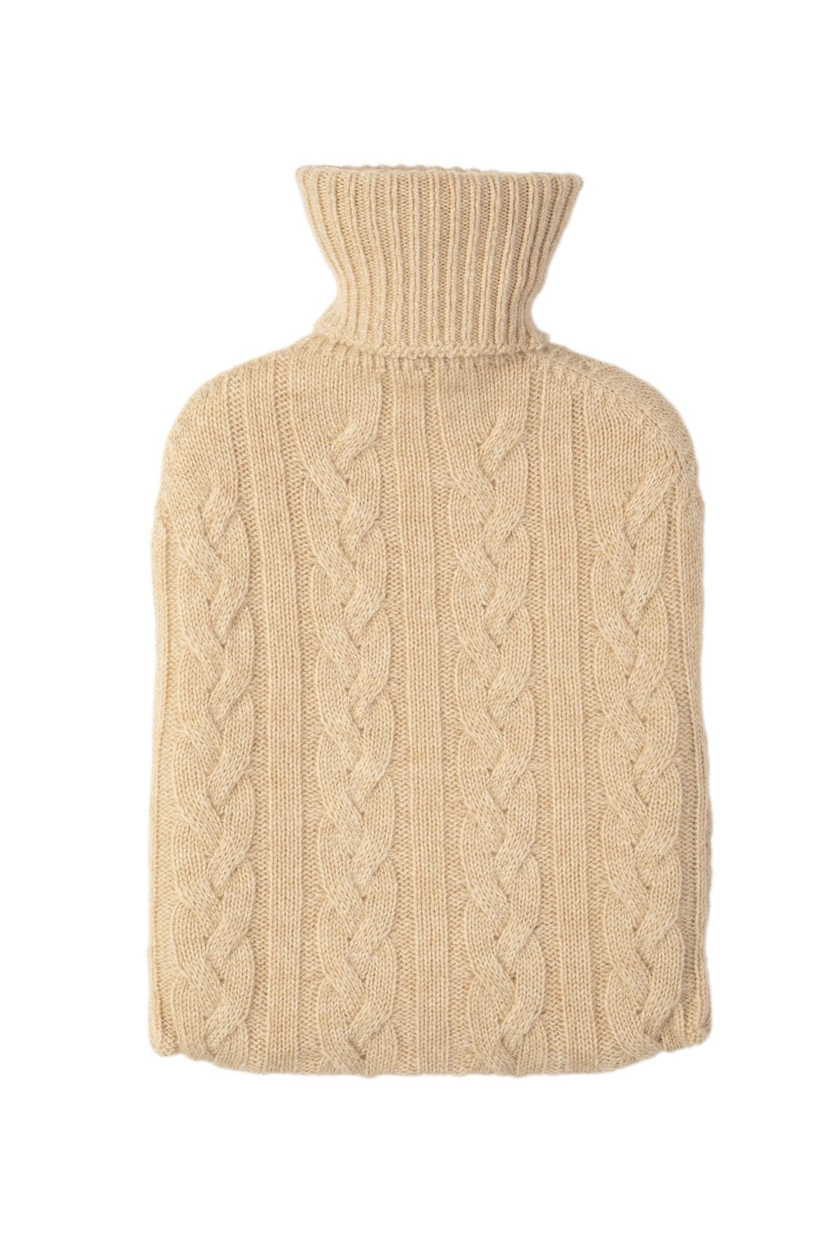 Camel Cable Cashmere Hot Water Bottle