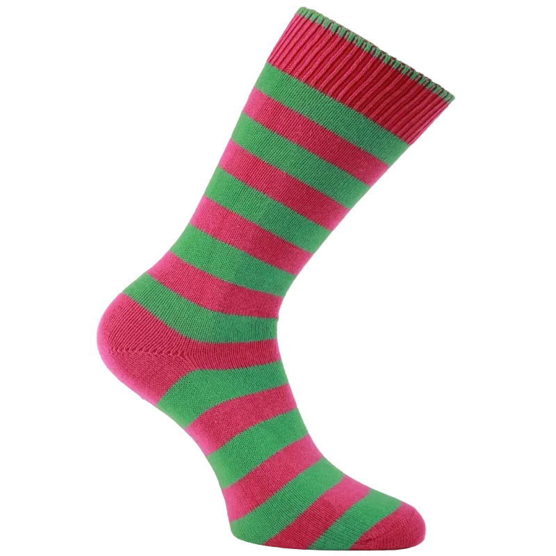 Pink and Green Striped sock
