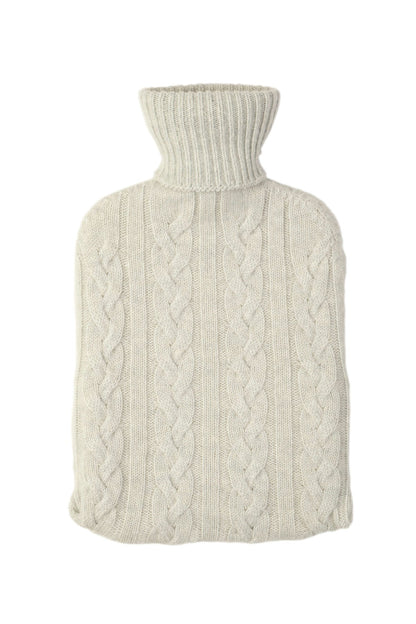 Dove Grey Cable Cashmere Hot Water Bottle