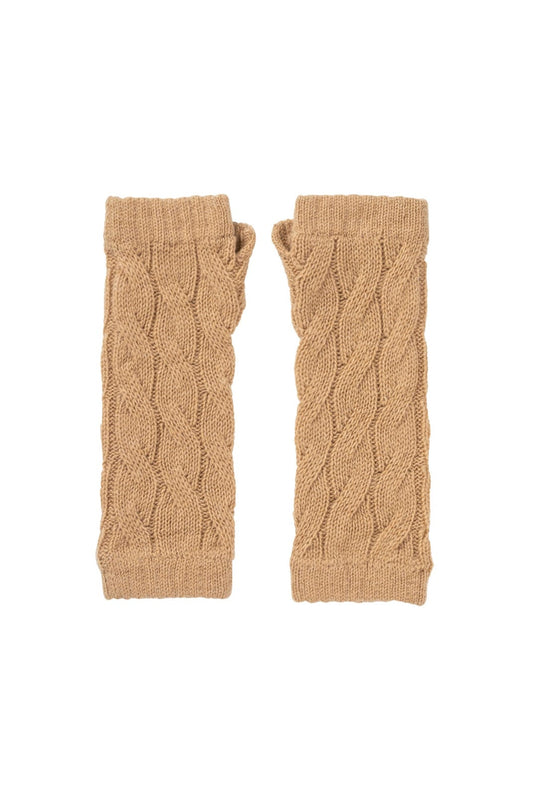 Soft Caramel Cashmere Wrist Warmers