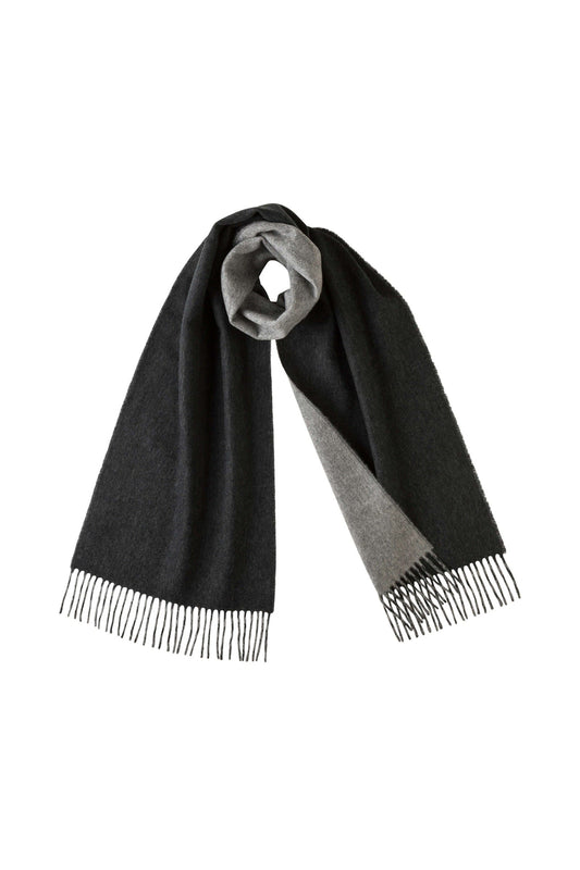 Reversible Charcoal & Light Grey Cashmere Scarf