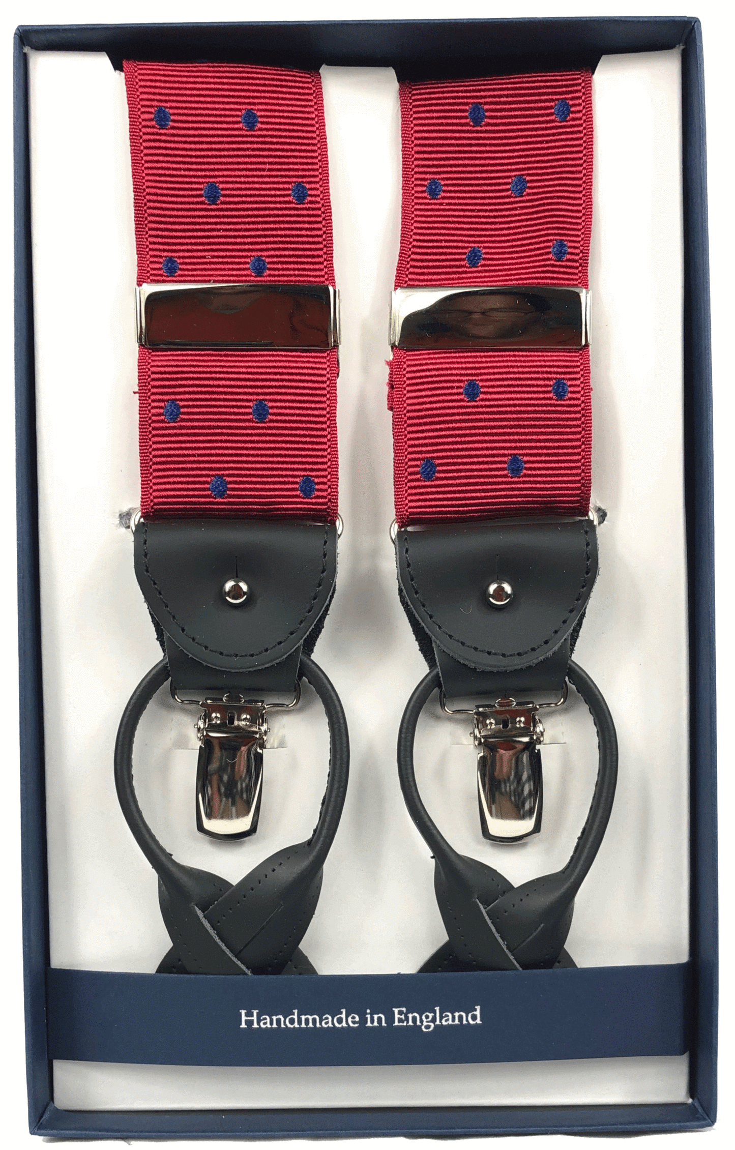 Burgundy & Navy Spots Braces