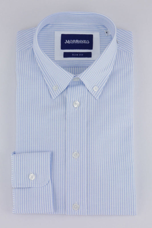 Blue Bengal Stripe Oxford Shirt - 100% Cotton