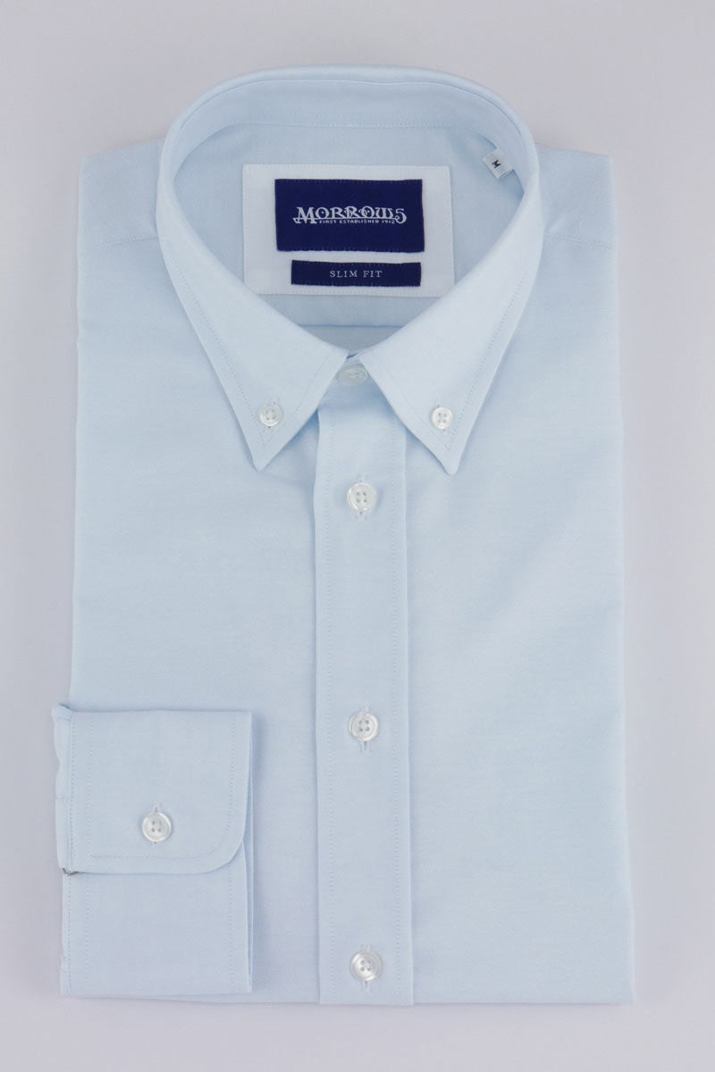Light Blue Oxford Shirt - 100% Cotton Slim Fit