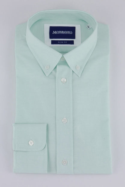 Mint Green Oxford Shit - Slim Fit 100% Cotton - Folded Flat