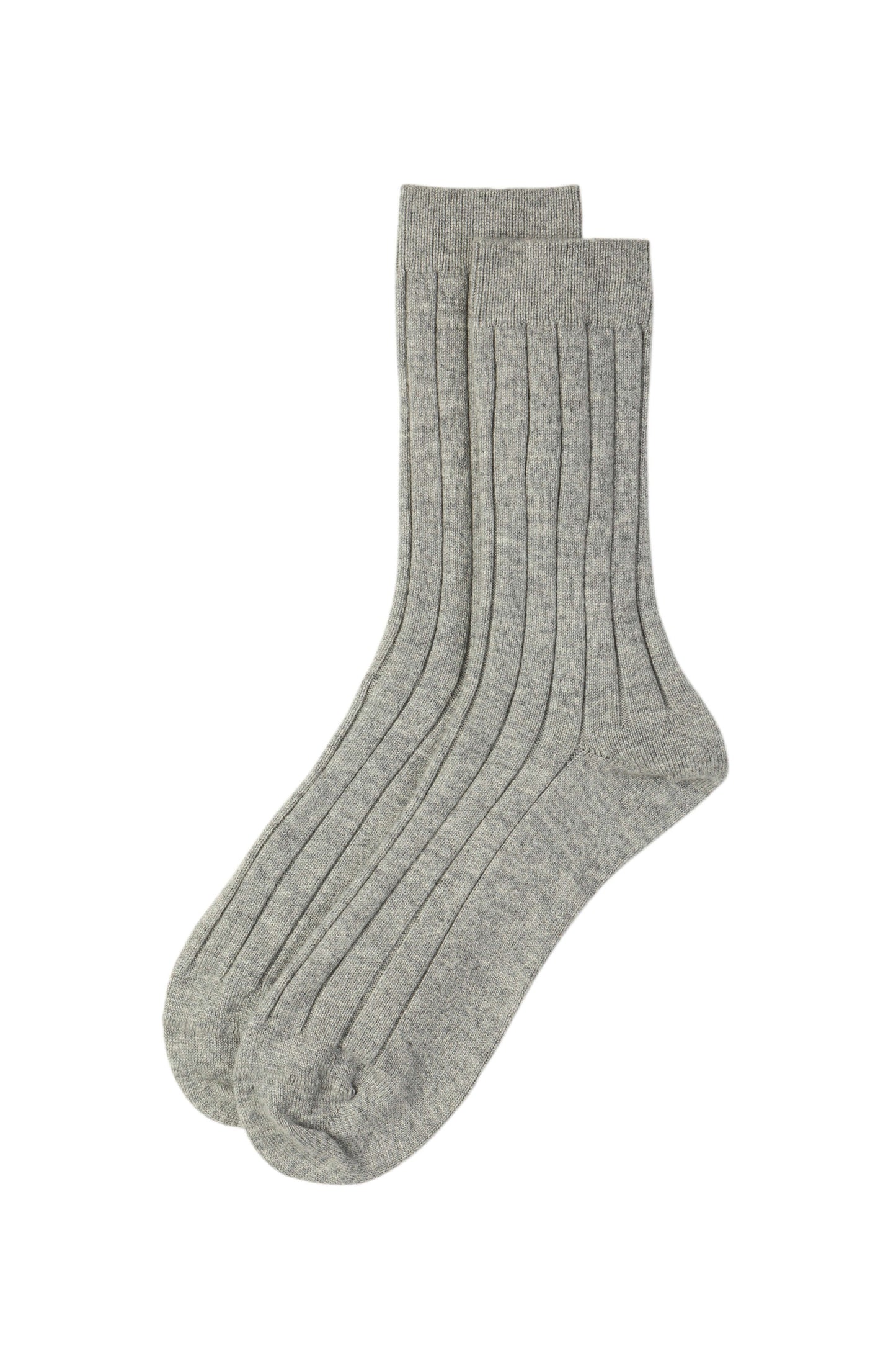 Light Grey Cashmere Ribbed Socks